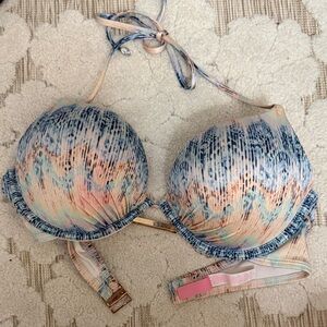 Colorful Halter Bikini Top bombshell 34C